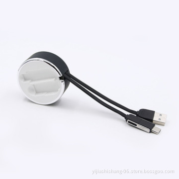 Yijiashishang Portable Phone Wire Data 3in1 Retractable USB Cable USB Charging Cable